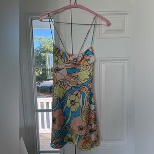 Floral Satin Zara Dress w/ top & back detailing